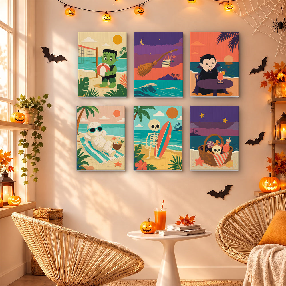 Monster Beach Vacation mini paint by numbers – image 16