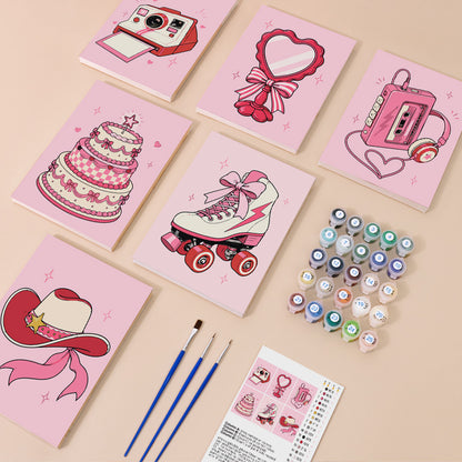 Pink Retro Accessories mini paint by numbers – image 1