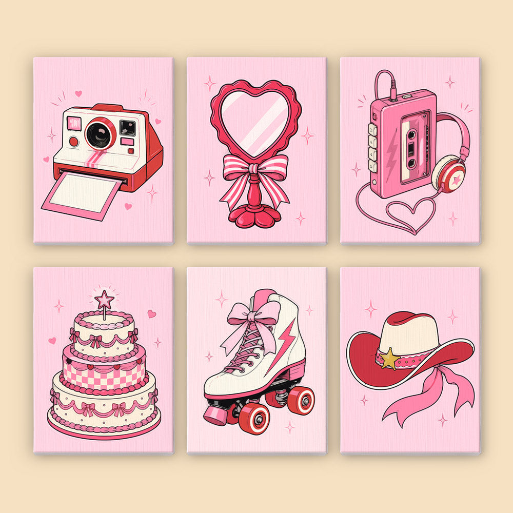 Pink Retro Accessories mini paint by numbers – image 8