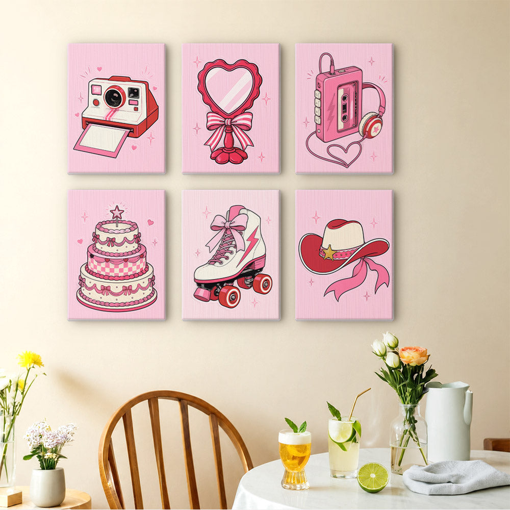 Pink Retro Accessories mini paint by numbers – image 14