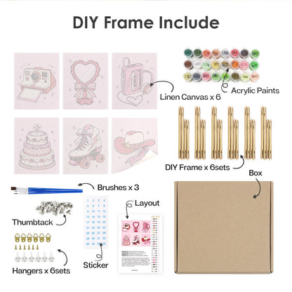 Pink Retro Accessories mini paint by numbers – image 18