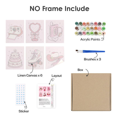 Pink Retro Accessories mini paint by numbers – image 19