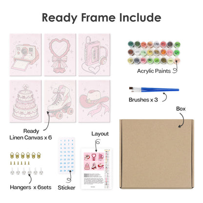 Pink Retro Accessories mini paint by numbers – image 20