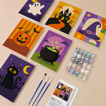 Classic Halloween Icons mini paint by numbers – image 1