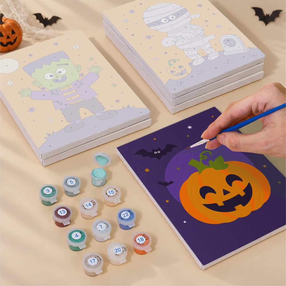 Cute Halloween Characters mini paint by numbers – image 4