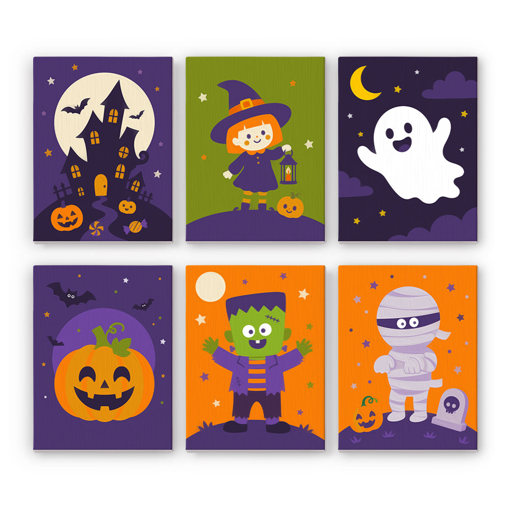 Cute Halloween Characters mini paint by numbers – image 7