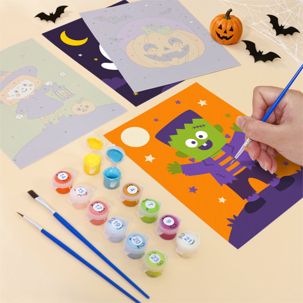 Cute Halloween Characters mini paint by numbers – image 12
