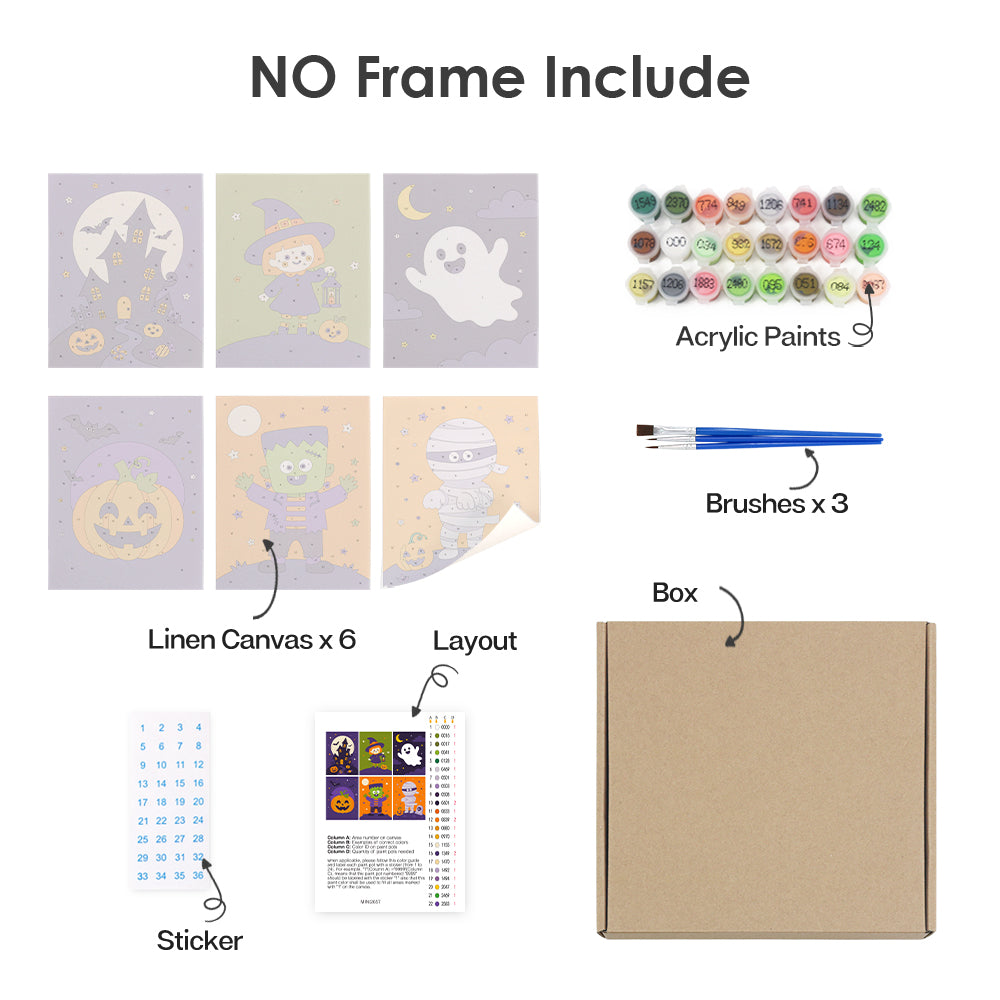 Cute Halloween Characters mini paint by numbers – image 19