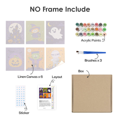 Cute Halloween Characters mini paint by numbers – image 19