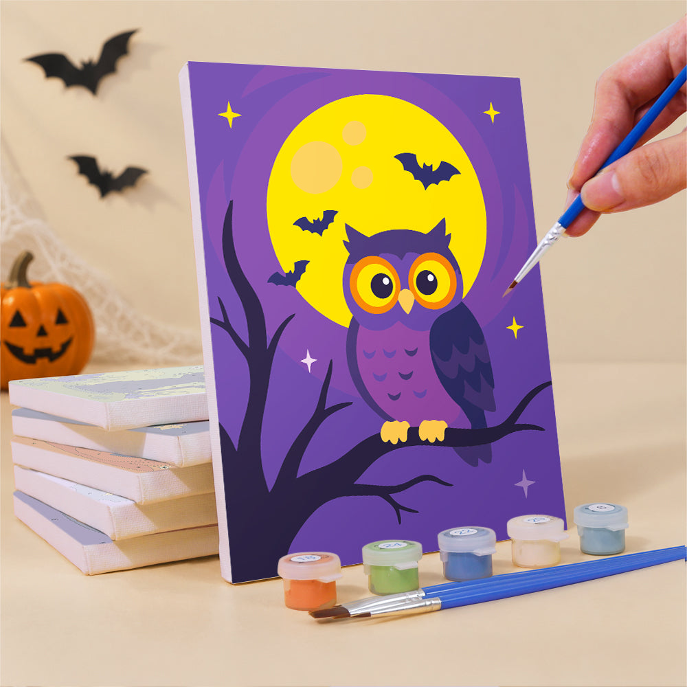 Dancing Skeleton and Owl Night mini paint by numbers – image 3