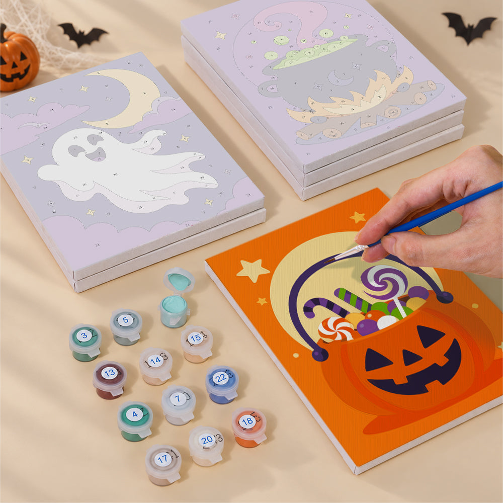 Dancing Skeleton and Owl Night mini paint by numbers – image 4