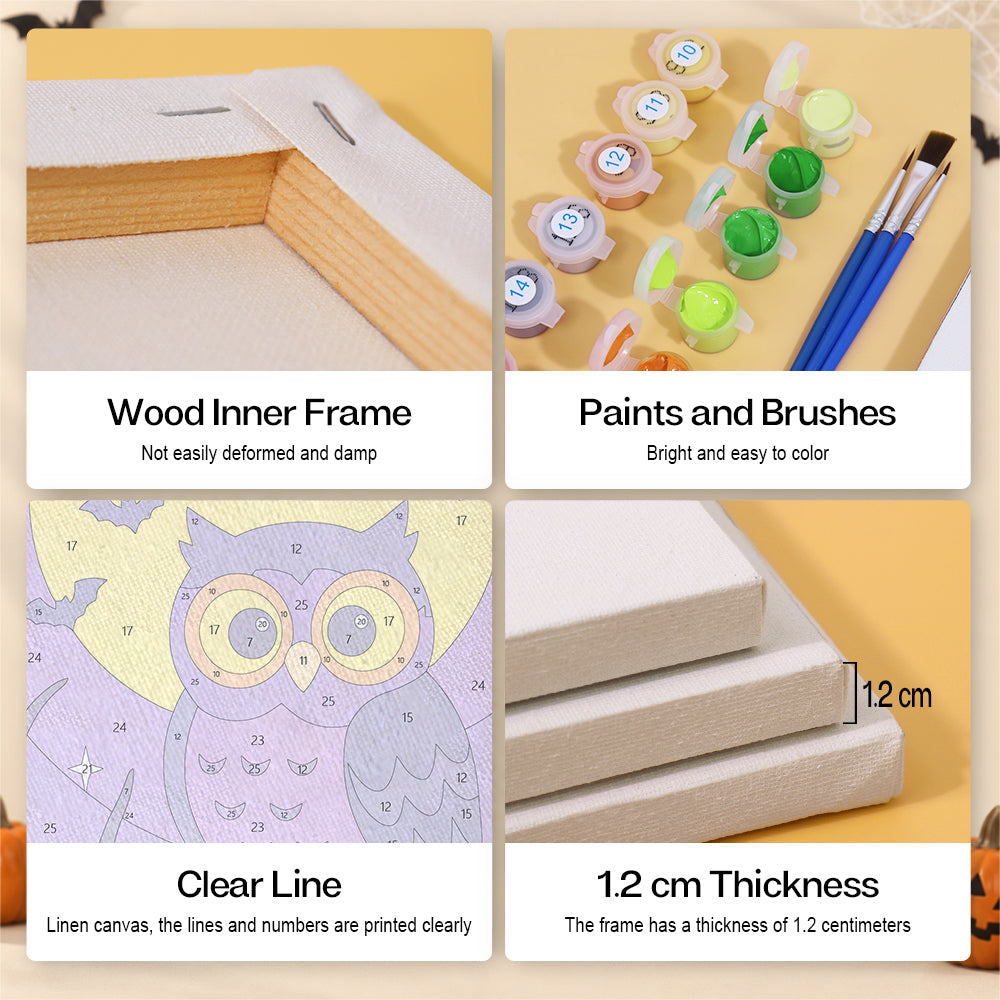 Dancing Skeleton and Owl Night mini paint by numbers – image 9