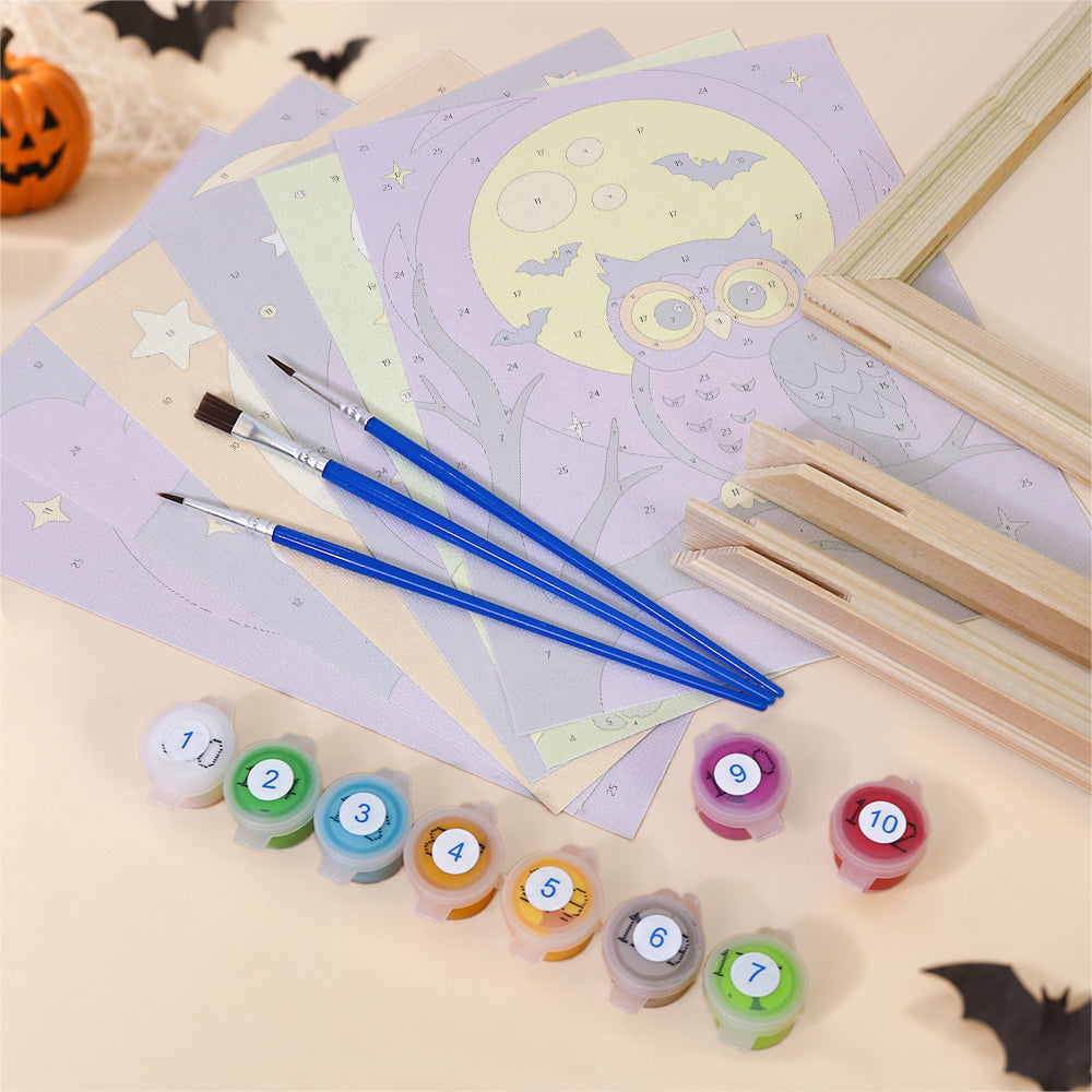 Dancing Skeleton and Owl Night mini paint by numbers – image 11