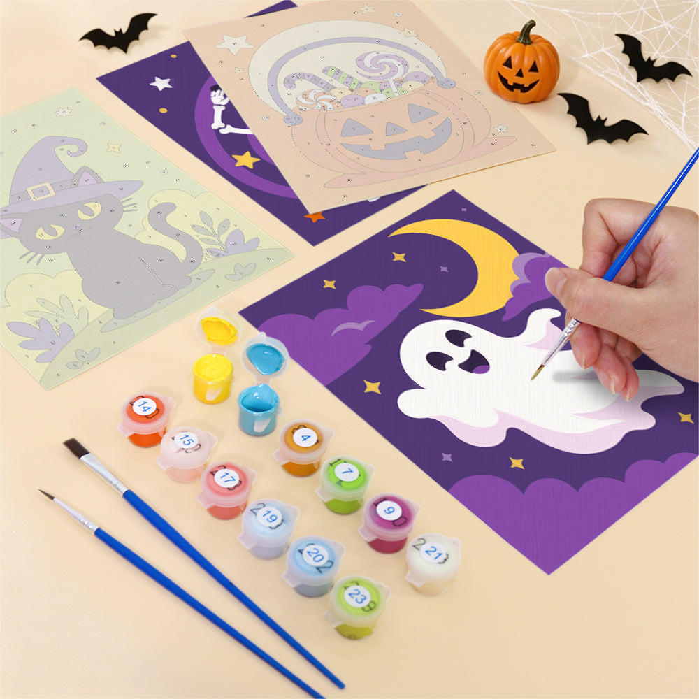 Dancing Skeleton and Owl Night mini paint by numbers – image 12