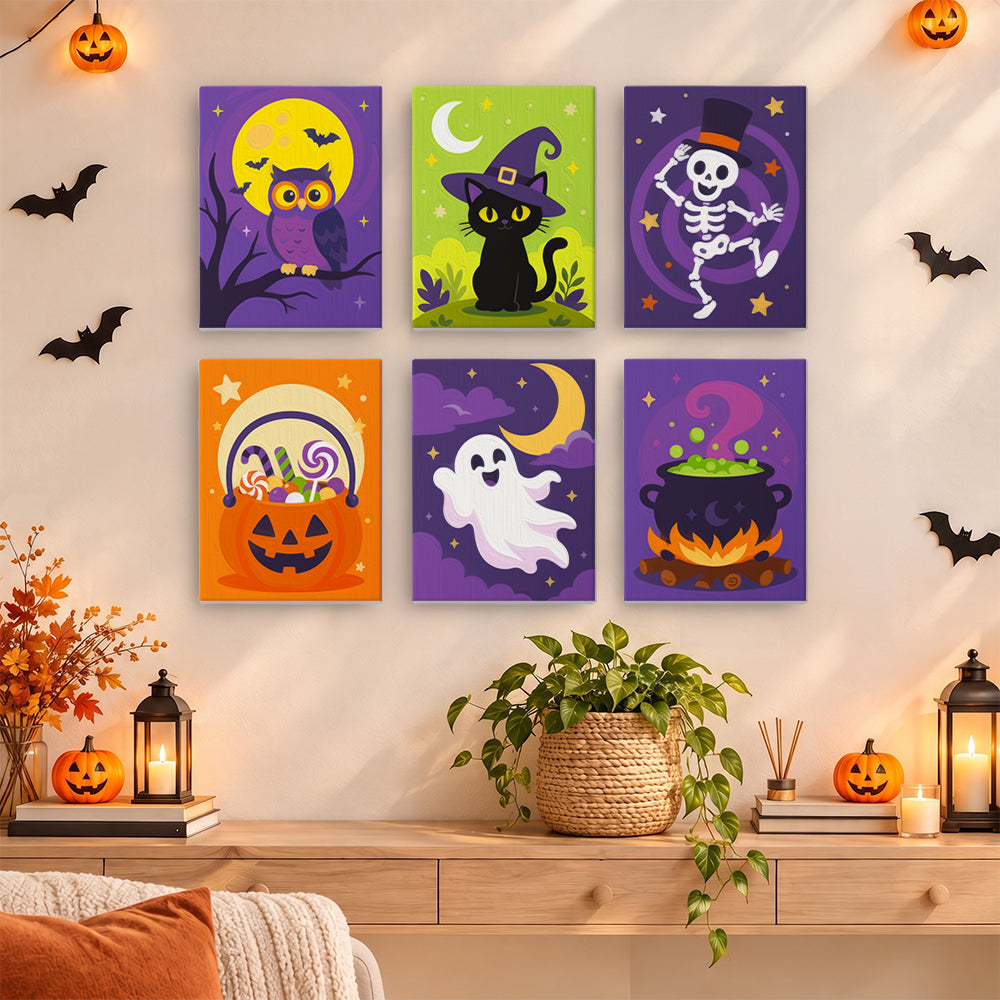 Dancing Skeleton and Owl Night mini paint by numbers – image 14