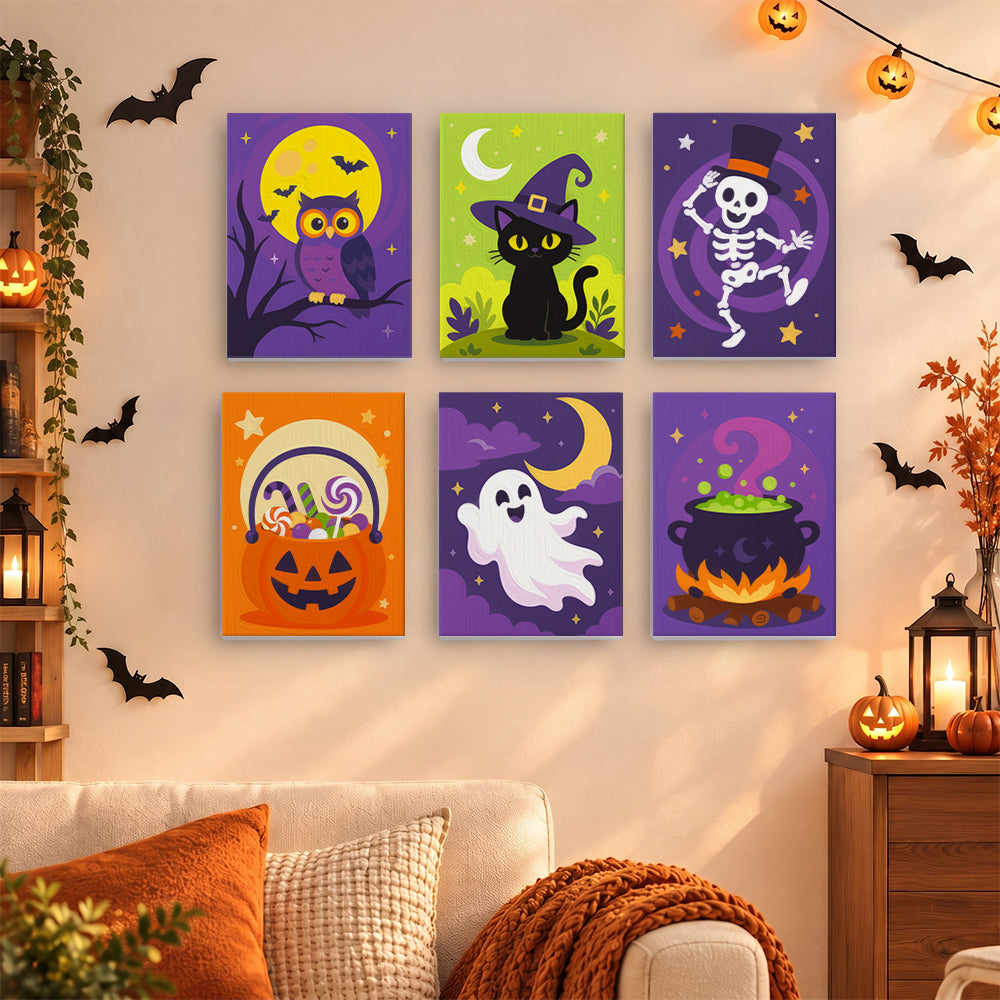 Dancing Skeleton and Owl Night mini paint by numbers – image 15