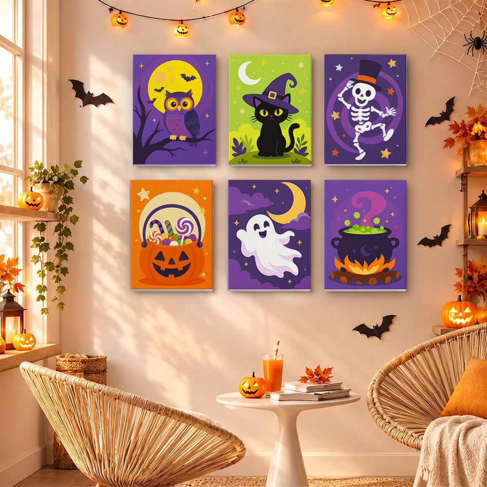 Dancing Skeleton and Owl Night mini paint by numbers – image 16