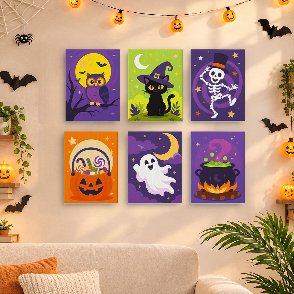 Dancing Skeleton and Owl Night mini paint by numbers – image 17