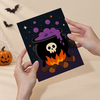 Pumpkin-Perched Cat and Castle mini paint by numbers – image 6