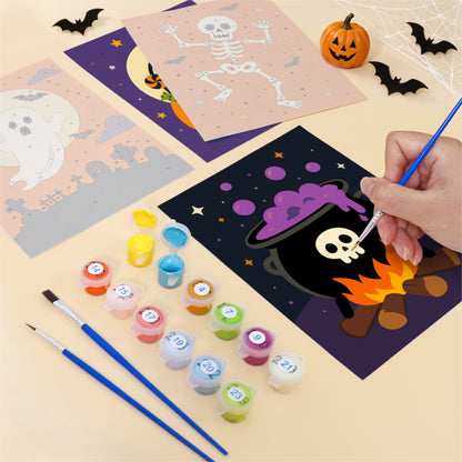 Pumpkin-Perched Cat and Castle mini paint by numbers – image 12