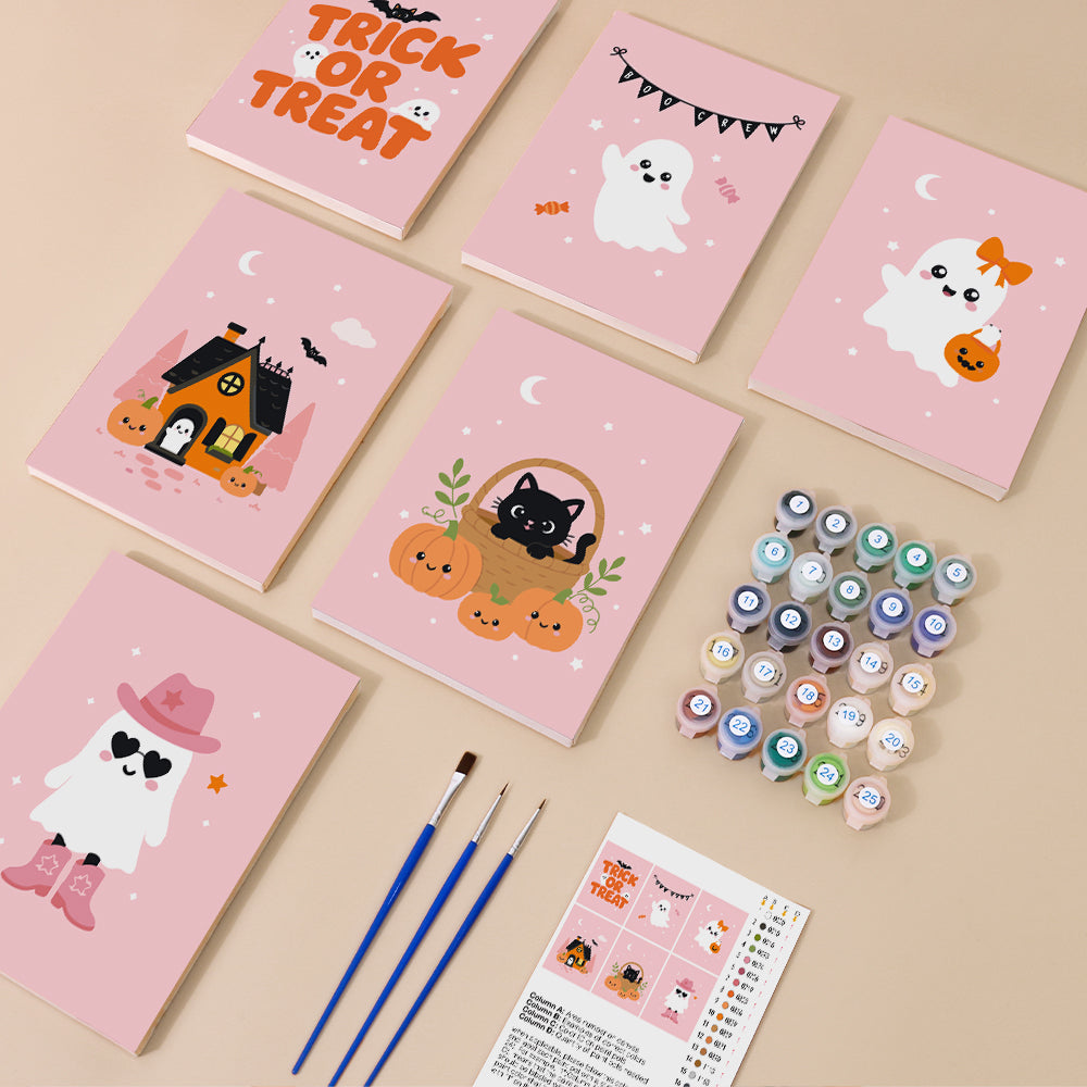 Pastel Pink Halloween mini paint by numbers – image 1