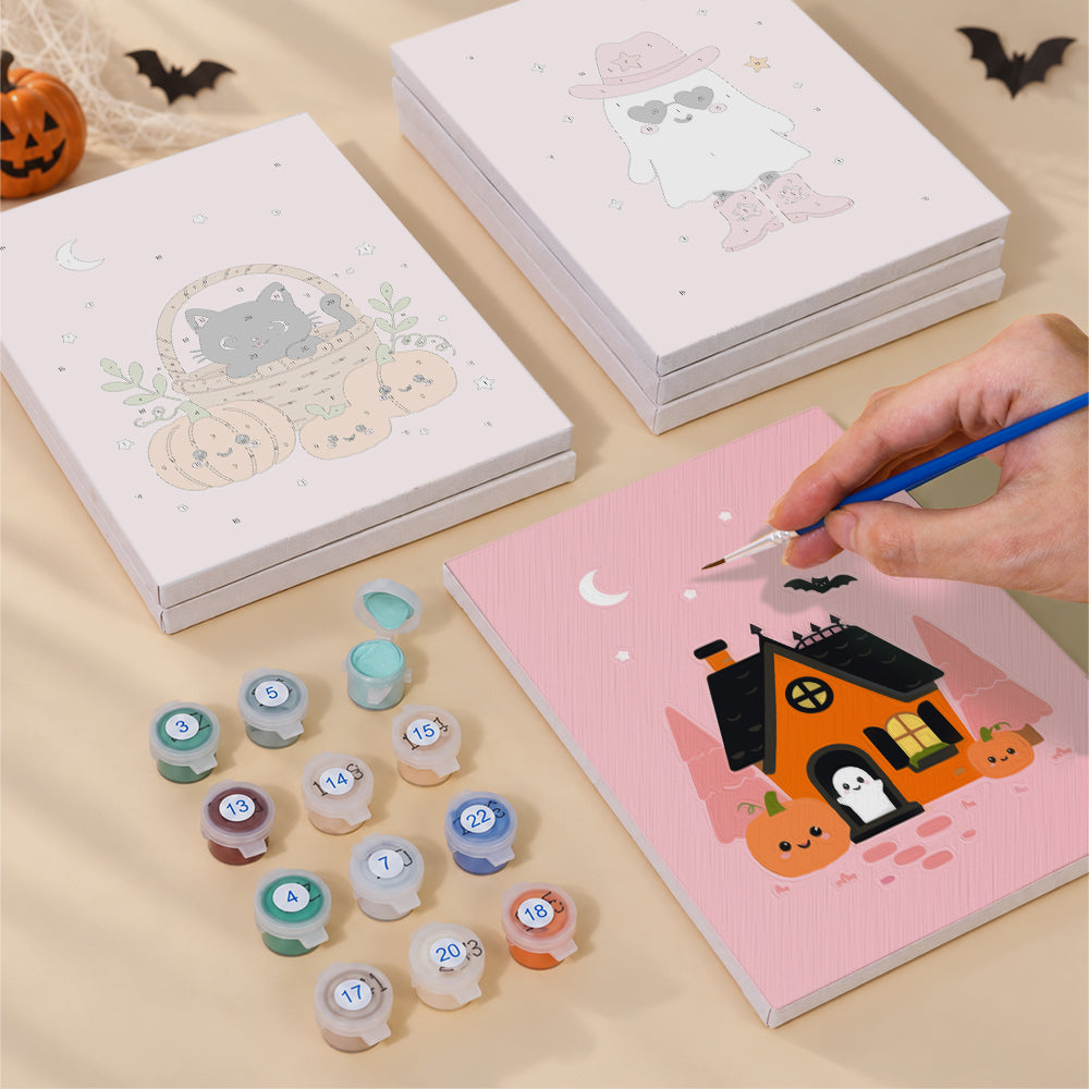 Pastel Pink Halloween mini paint by numbers – image 4