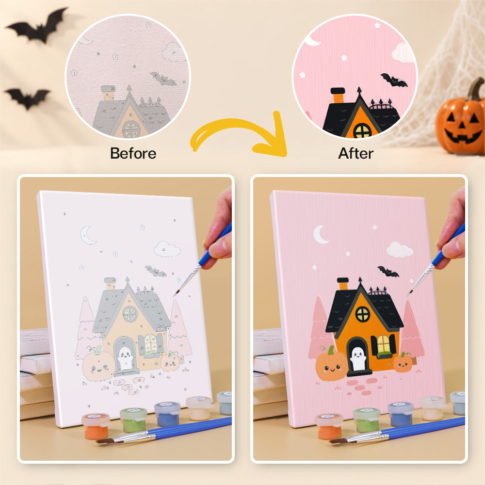 Pastel Pink Halloween mini paint by numbers – image 10