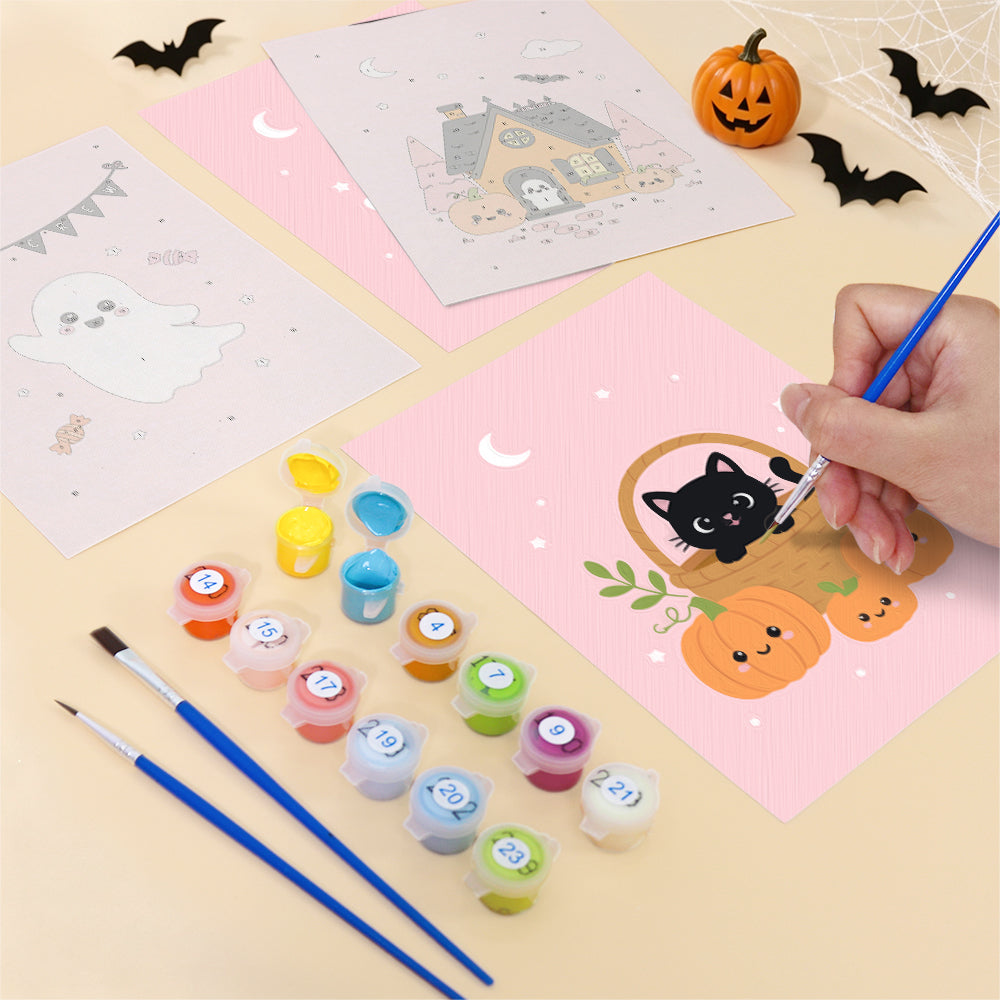 Pastel Pink Halloween mini paint by numbers – image 12