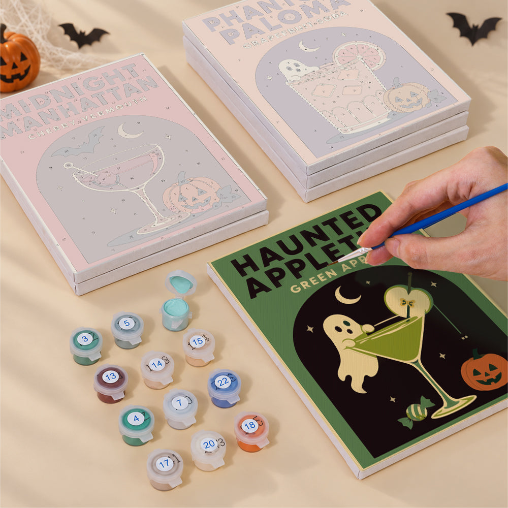 Haunted Cocktail Poster mini paint by numbers – image 4