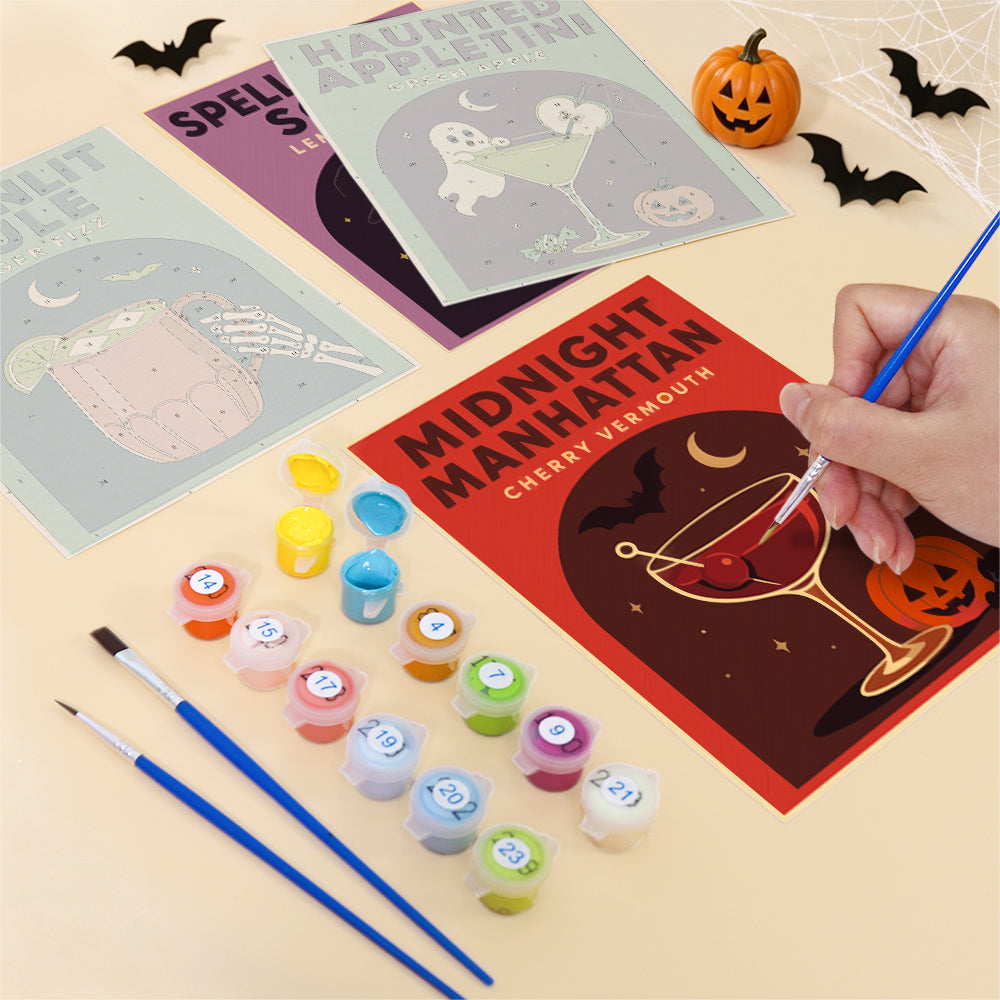 Haunted Cocktail Poster mini paint by numbers – image 12