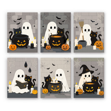 Ghost and Black Cat Halloween mini paint by numbers – image 7