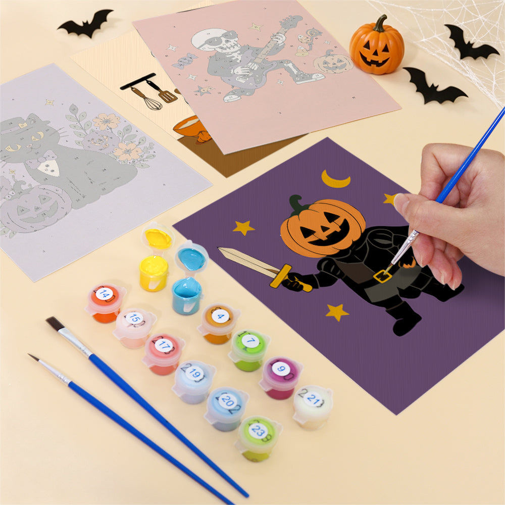 Ghost Chef and Skeleton Rocker mini paint by numbers – image 12