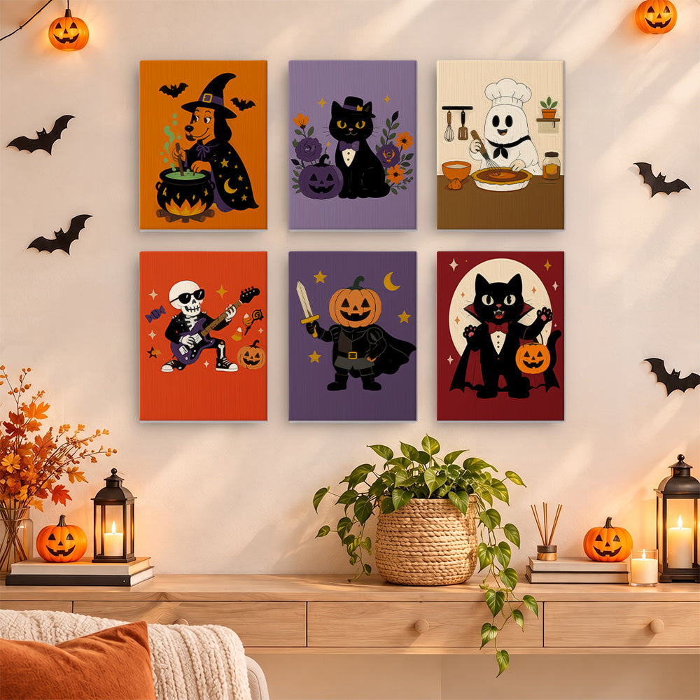 Ghost Chef and Skeleton Rocker mini paint by numbers – image 14