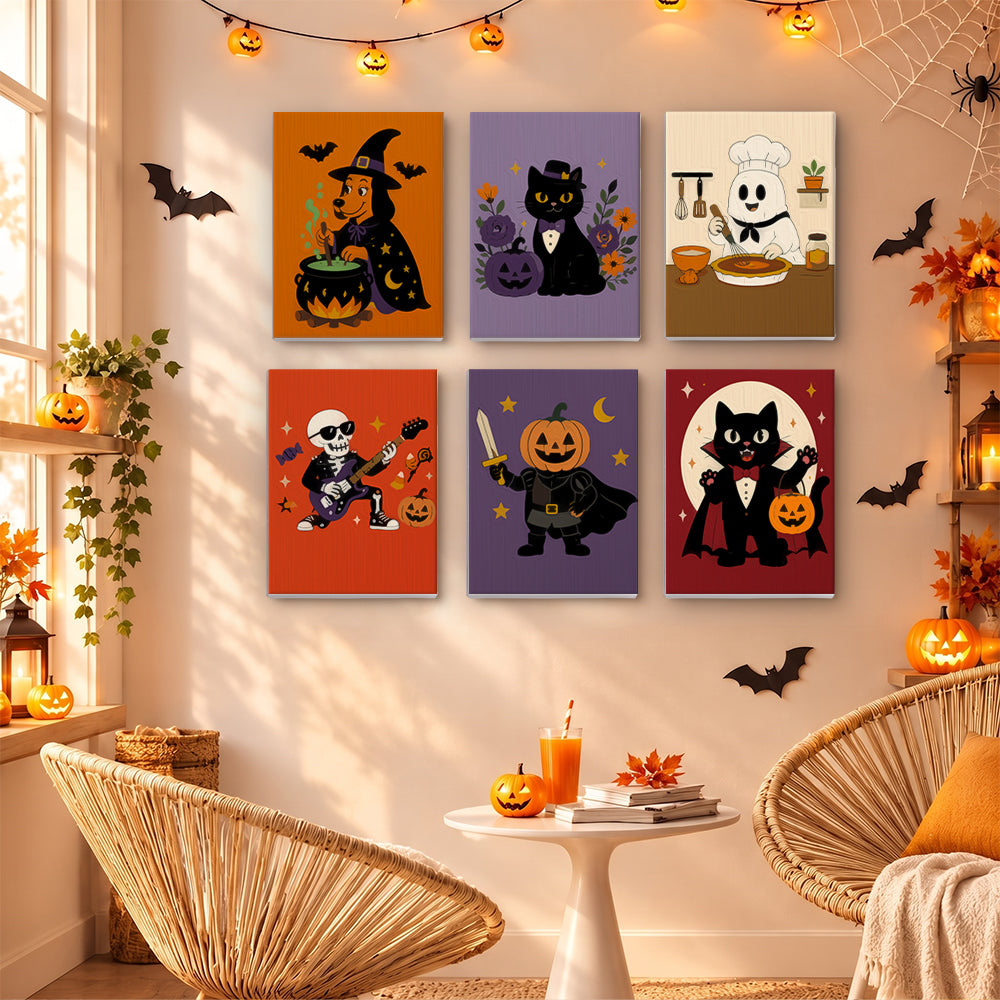 Ghost Chef and Skeleton Rocker mini paint by numbers – image 16