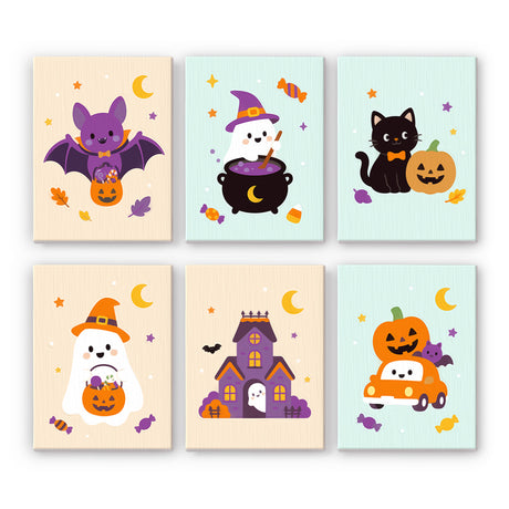 Cute Halloween Night Icons mini paint by numbers – image 7