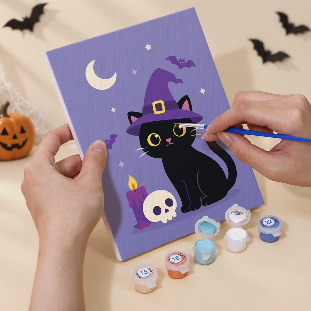 Black Cat and Pumpkin Nights mini paint by numbers – image 5