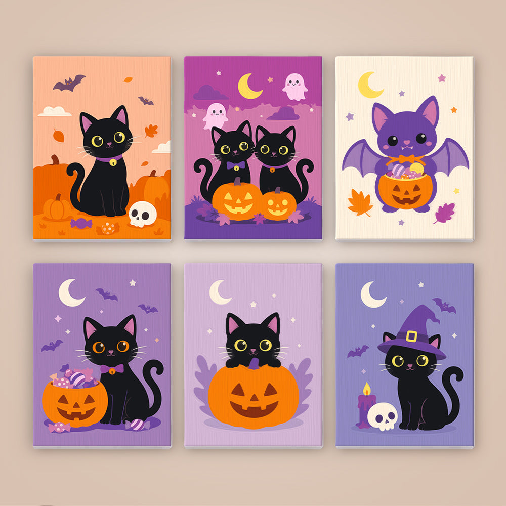 Black Cat and Pumpkin Nights mini paint by numbers – image 8