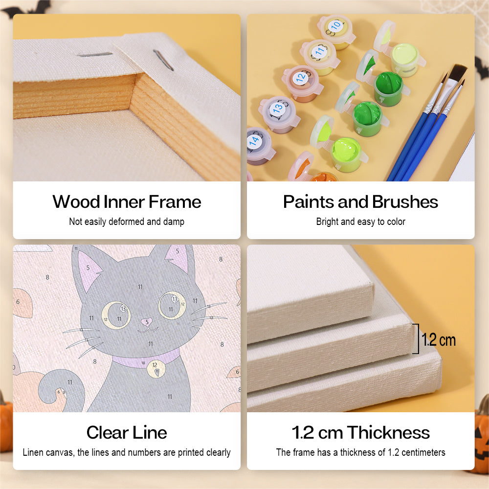 Black Cat and Pumpkin Nights mini paint by numbers – image 9