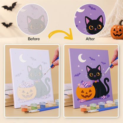 Black Cat and Pumpkin Nights mini paint by numbers – image 10