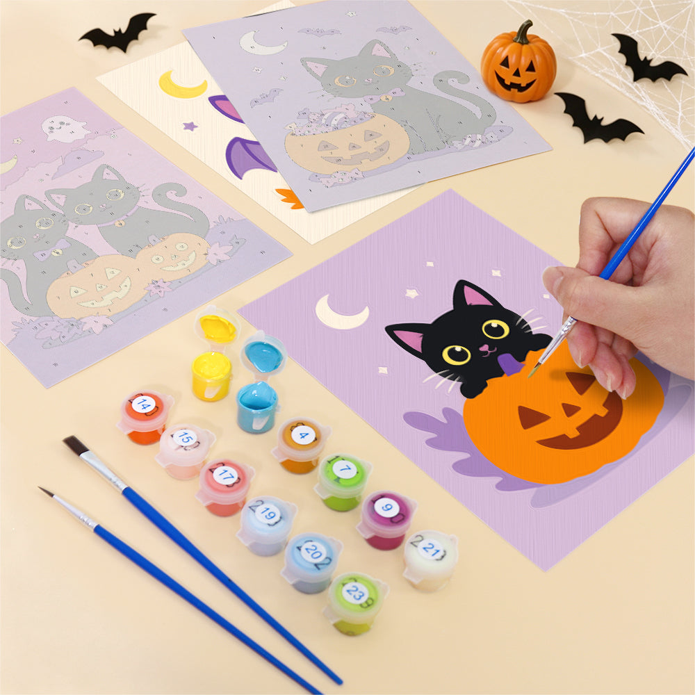 Black Cat and Pumpkin Nights mini paint by numbers – image 12