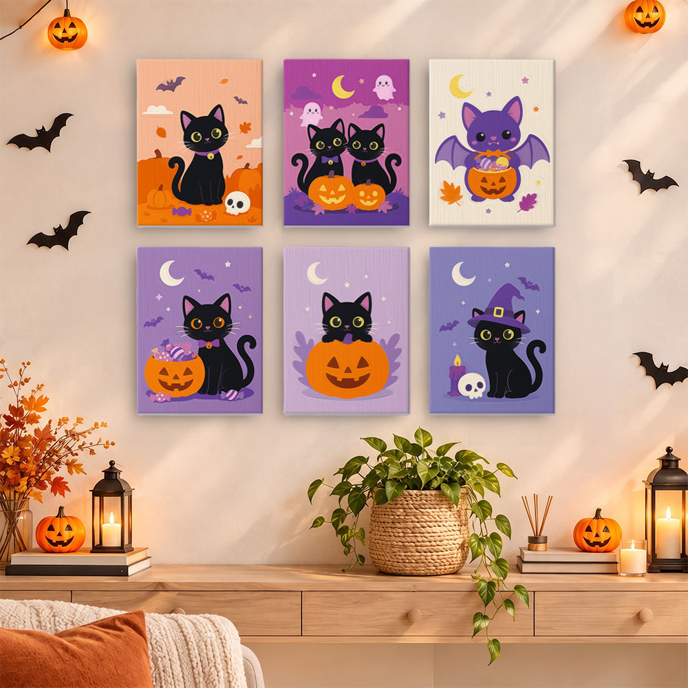 Black Cat and Pumpkin Nights mini paint by numbers – image 14
