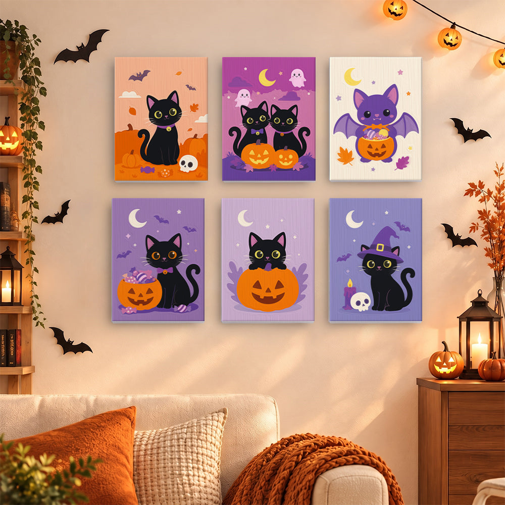 Black Cat and Pumpkin Nights mini paint by numbers – image 15