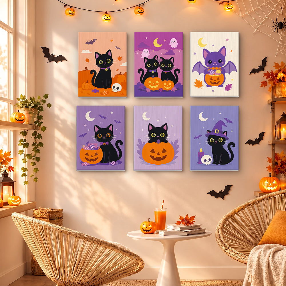 Black Cat and Pumpkin Nights mini paint by numbers – image 16