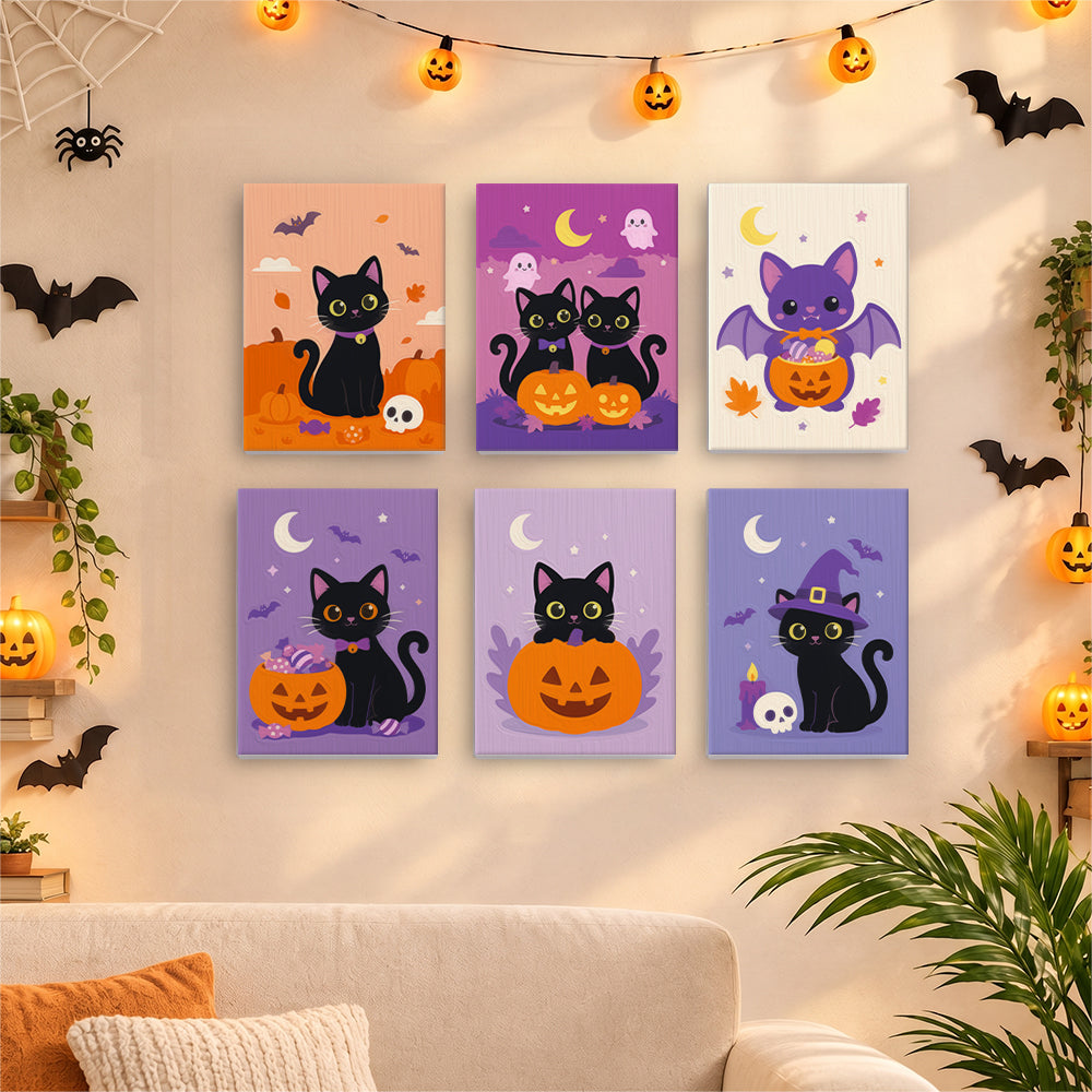 Black Cat and Pumpkin Nights mini paint by numbers – image 17