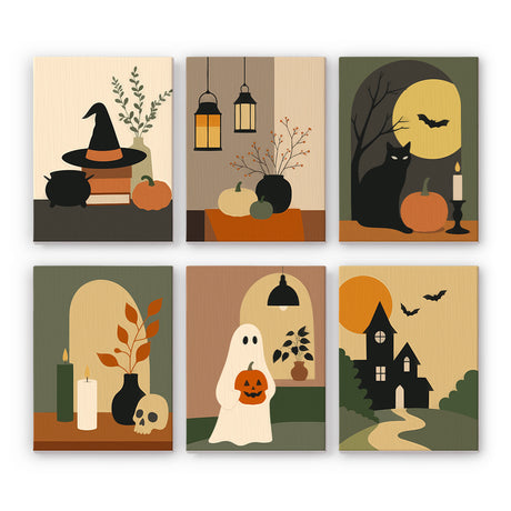 Mid Century Halloween Decor mini paint by numbers – image 7