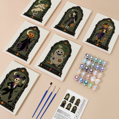 Arched Window Haunted Gallery mini paint by numbers – image 1