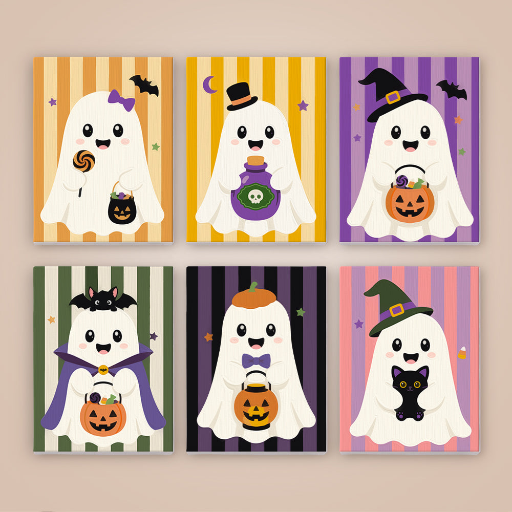 Striped Backdrop Dress-Up Ghosts mini paint by numbers – image 8