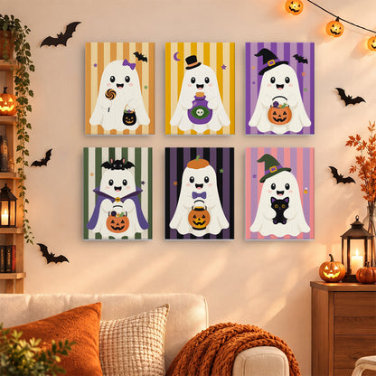 Striped Backdrop Dress-Up Ghosts mini paint by numbers – image 15