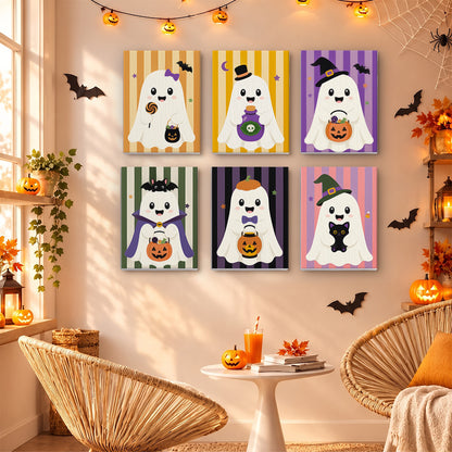 Striped Backdrop Dress-Up Ghosts mini paint by numbers – image 16