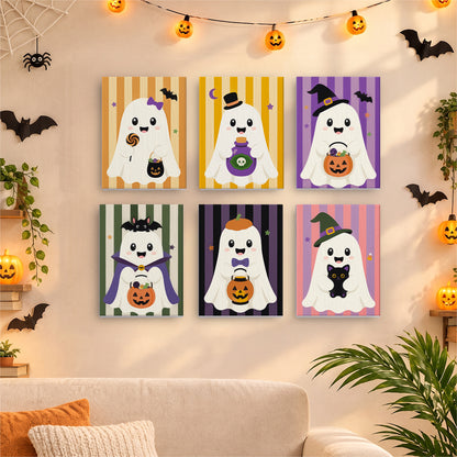 Striped Backdrop Dress-Up Ghosts mini paint by numbers – image 17